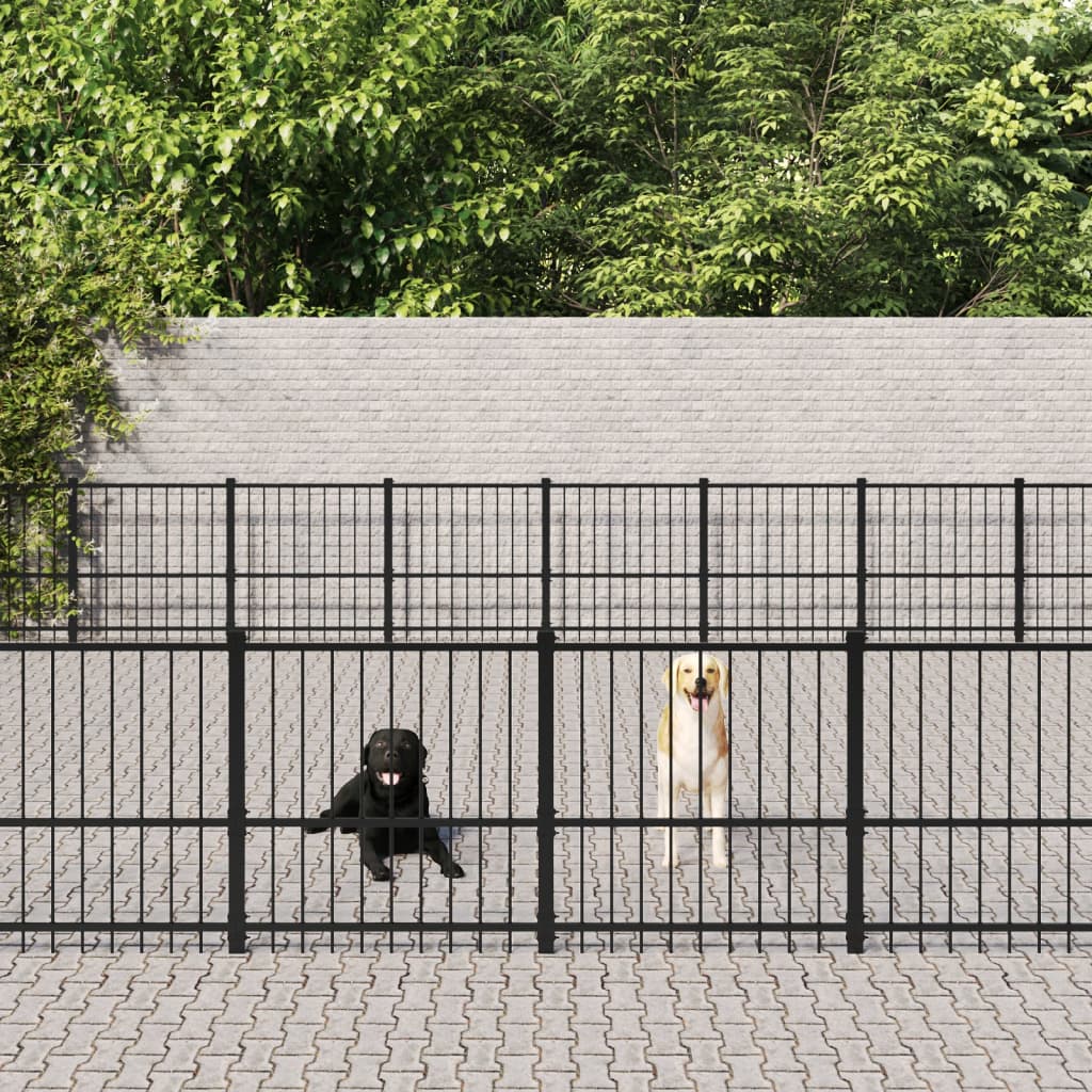 vidaXL Κλουβί Σκύλου Εξωτερικού Χώρου 75,27 μ² από Ατσάλι