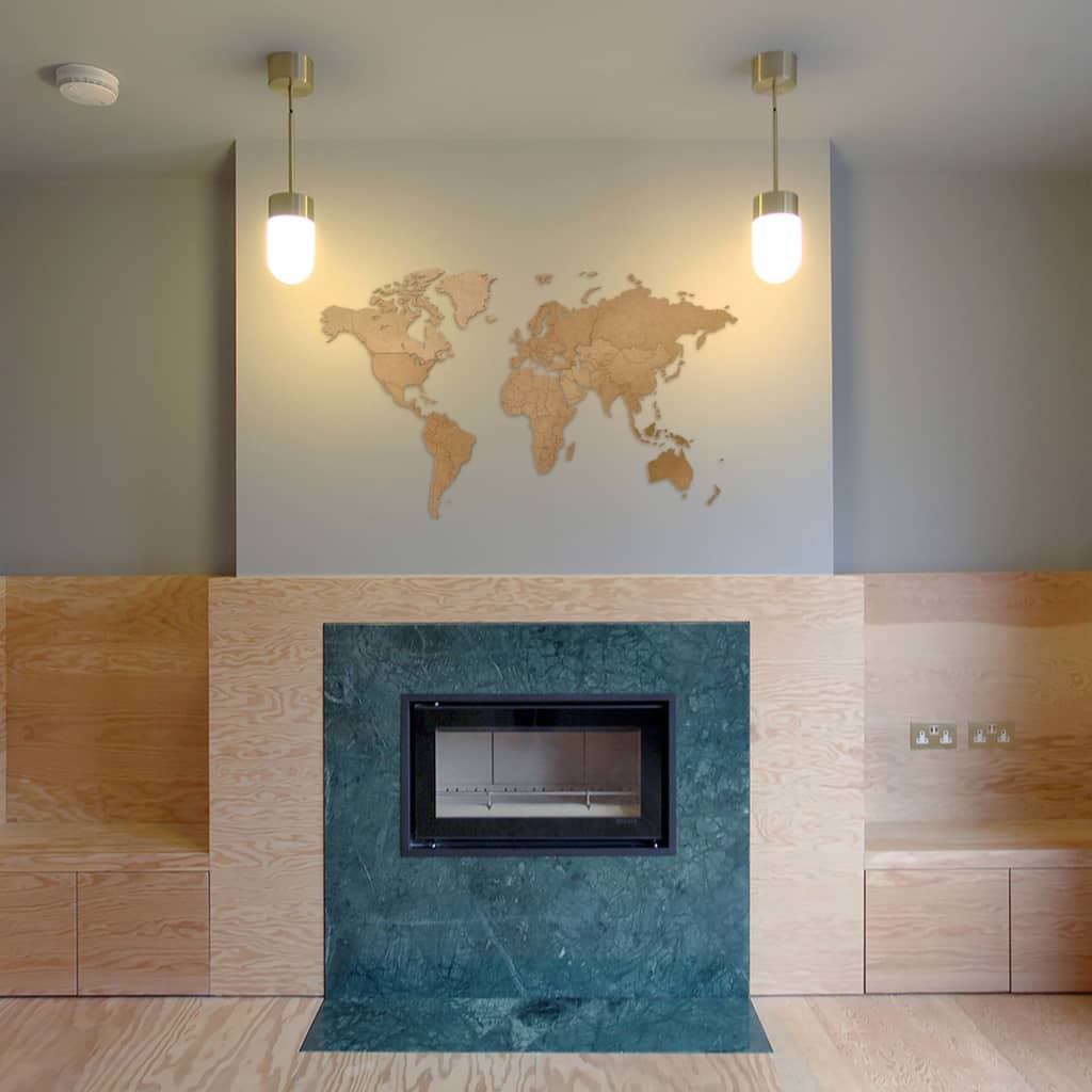 MiMi Innovations Παγκόσμιος Χάρτης Luxury Καφέ 130 x 78 εκ. Ξύλινος
