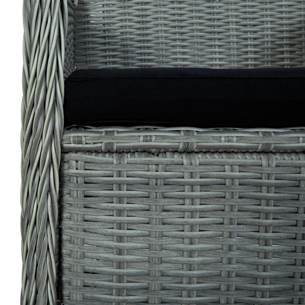 vidaXL Σαλόνι Κήπου 3 τεμ Ανοιχτό Γκρι από Συνθετικό Ρατάν & Μαξιλάρια