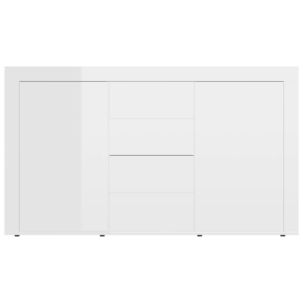 vidaXL Μπουφές Γυαλιστερό Λευκό 120 x 36 x 69 εκ. από Μοριοσανίδα