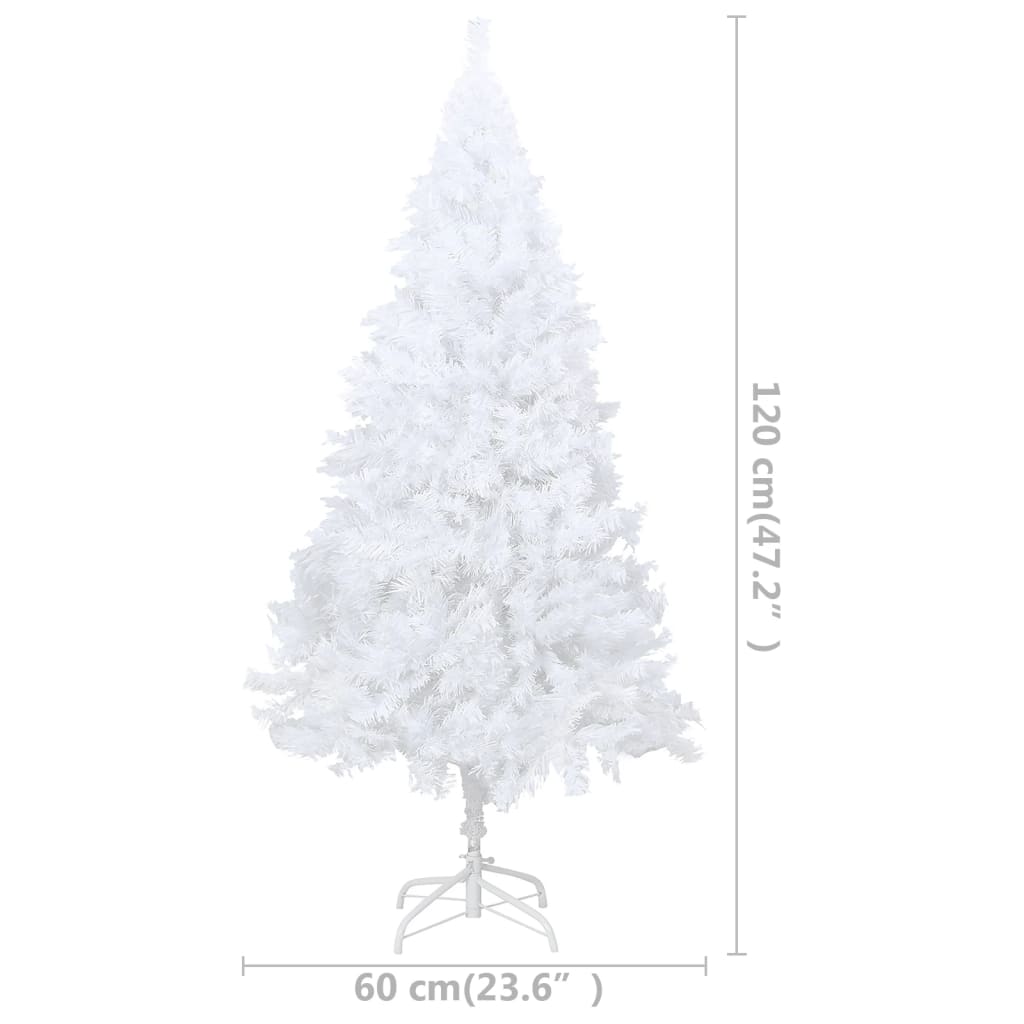 vidaXL Χριστ. Δέντρο Προφωτισμένο Τεχνητό Μπάλες Λευκό 120 εκ. PVC