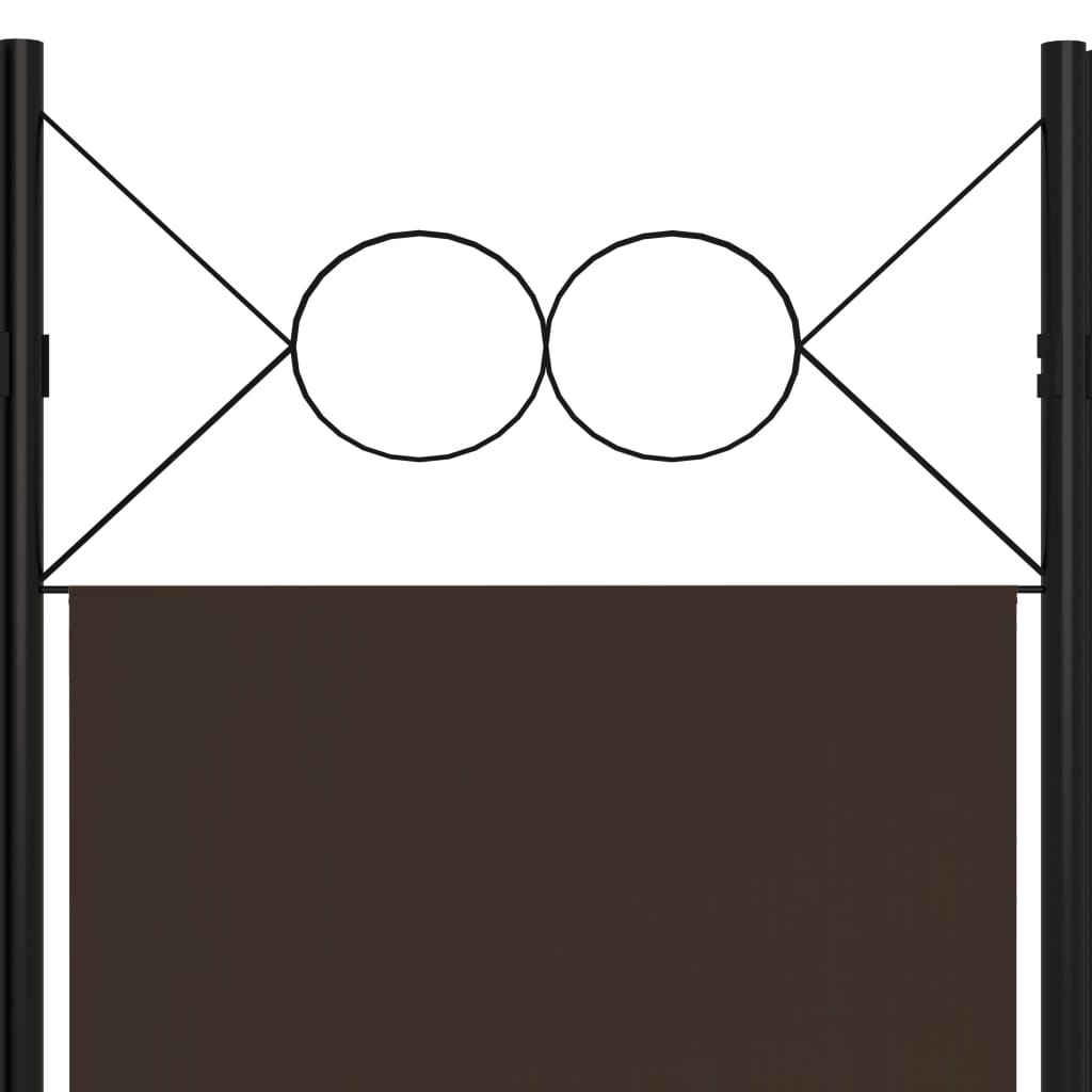 vidaXL Διαχωριστικό Δωματίου με 6 Πάνελ Καφέ 240 x 180 εκ.