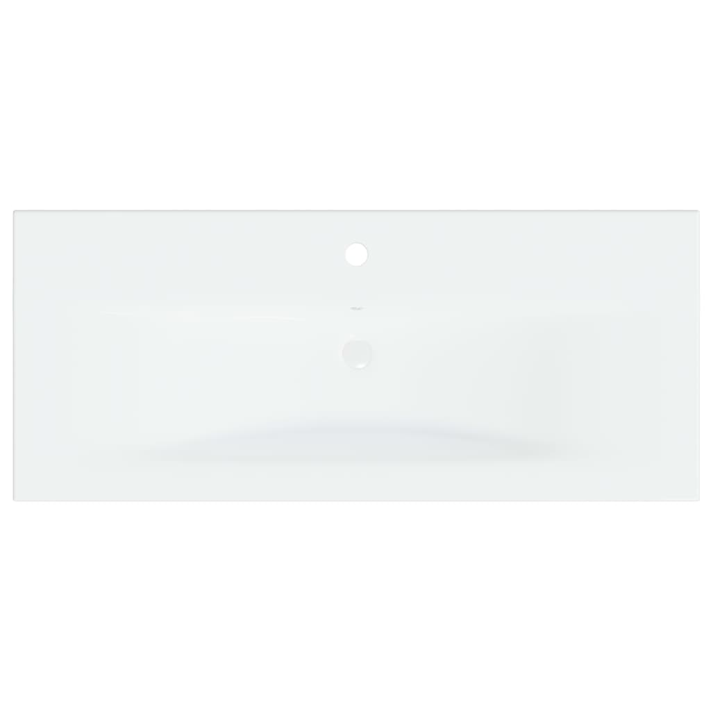 vidaXL Νιπτήρας Ένθετος Λευκός 91 x 39 x 18 εκ. Κεραμικός με Βρύση
