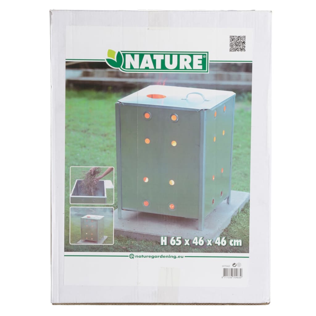 Nature Αποτεφρωτήρας Κήπου Τετράγωνος 46x46x65 εκ. Γαλβανισμένο Ατσάλι