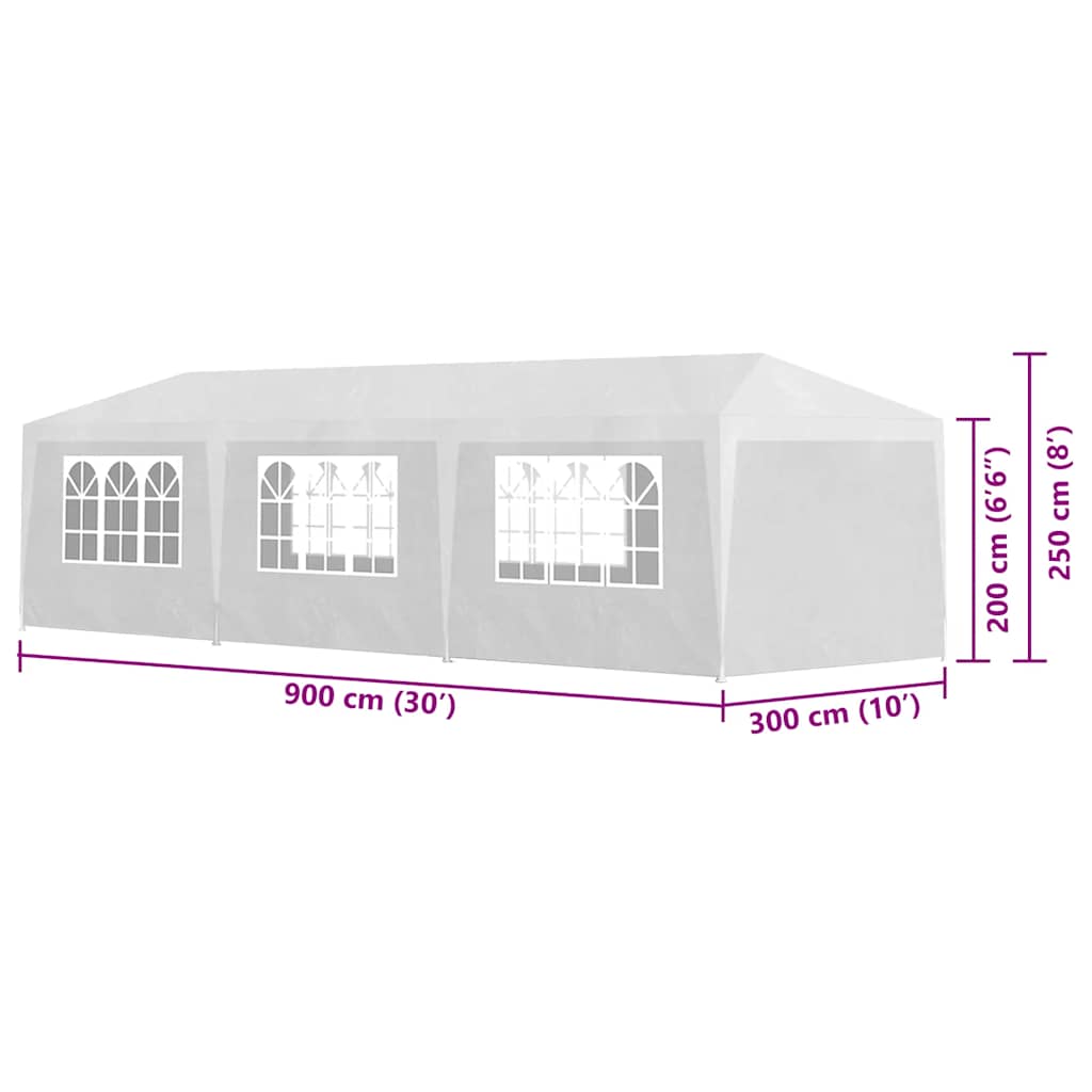 vidaXL Τέντα Εκδηλώσεων Λευκή 3 x 9 μ.