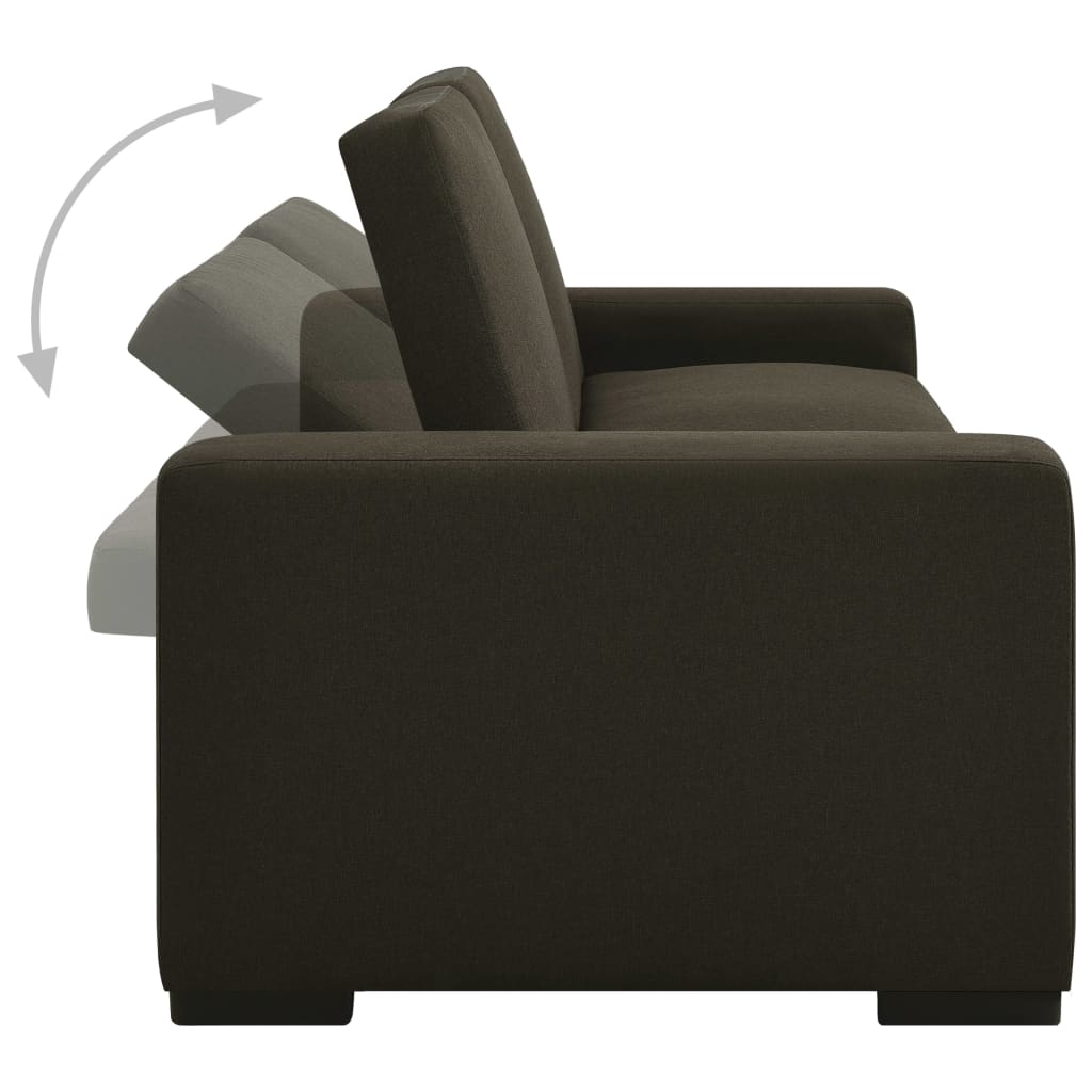 vidaXL Καναπές - Κρεβάτι Σκούρο Καφέ Υφασμάτινος