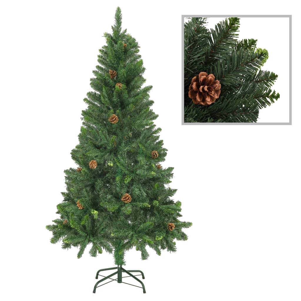 vidaXL Χριστουγεν Δέντρο Τεχν. Προφωτισμένο με Μπάλες Πράσινο 150εκ.