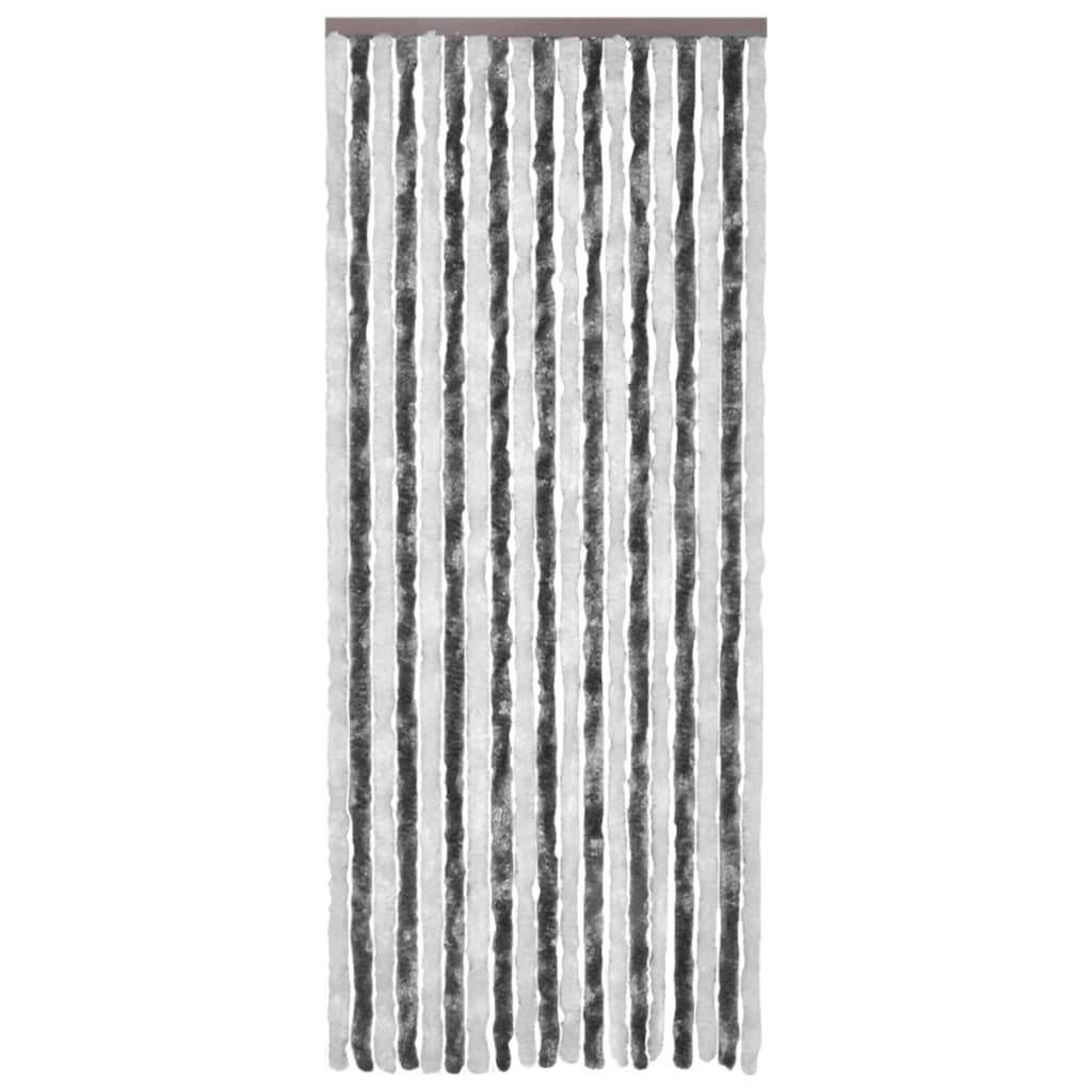 vidaXL Σήτα - Κουρτίνα Πόρτας Γκρι / Λευκό 90 x 200 εκ. από Σενίλ