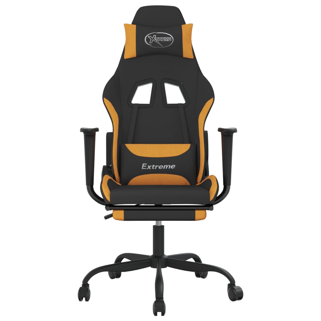 vidaXL Καρέκλα Gaming Μαύρο/Πορτοκαλί Ύφασμα με Υποπόδιο