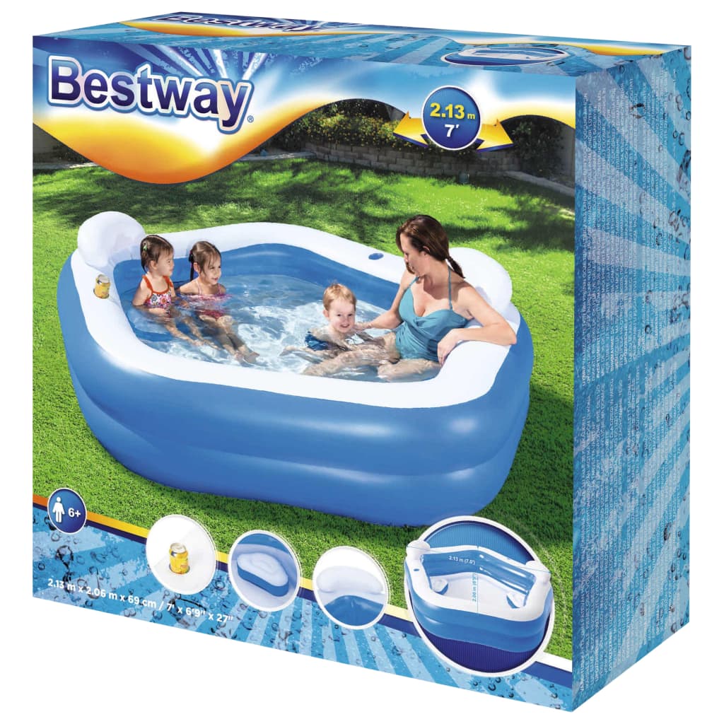 Bestway Πισίνα Family Fun Lounge 213 x 206 x 69 εκ.