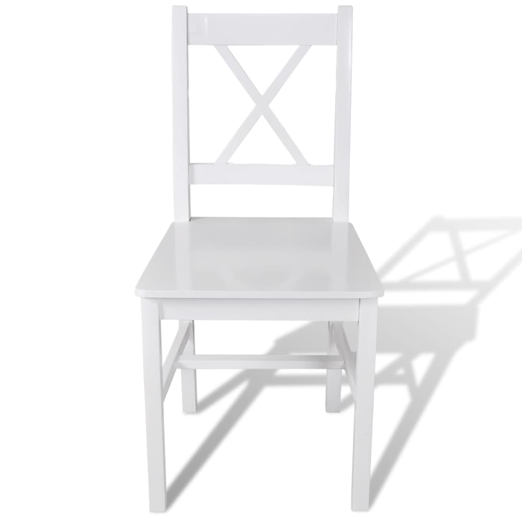 vidaXL Καρέκλες Τραπεζαρίας 6 τεμ. Λευκές από Ξύλο Πεύκου