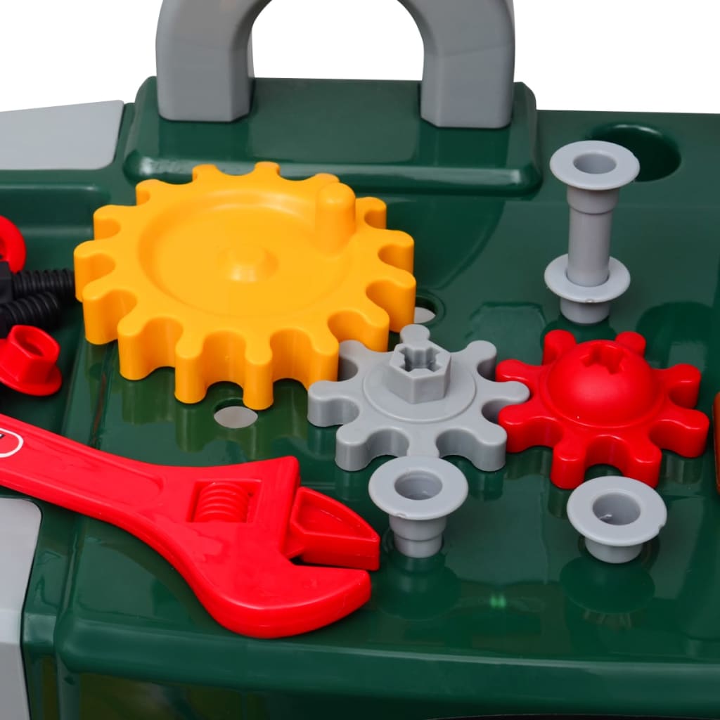 Πάγκος Εργασίας Παιδικός Παιχνίδι με Εργαλεία Πράσινος + Γκρι