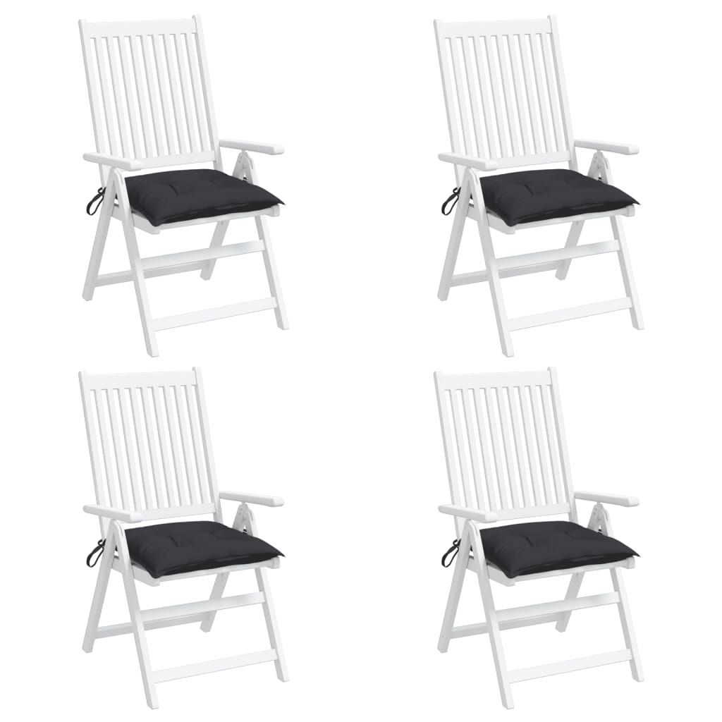 vidaXL Μαξιλάρια Καρέκλας 4 τεμ. Μαύρα 40 x 40 x 7 εκ. Υφασμάτινα