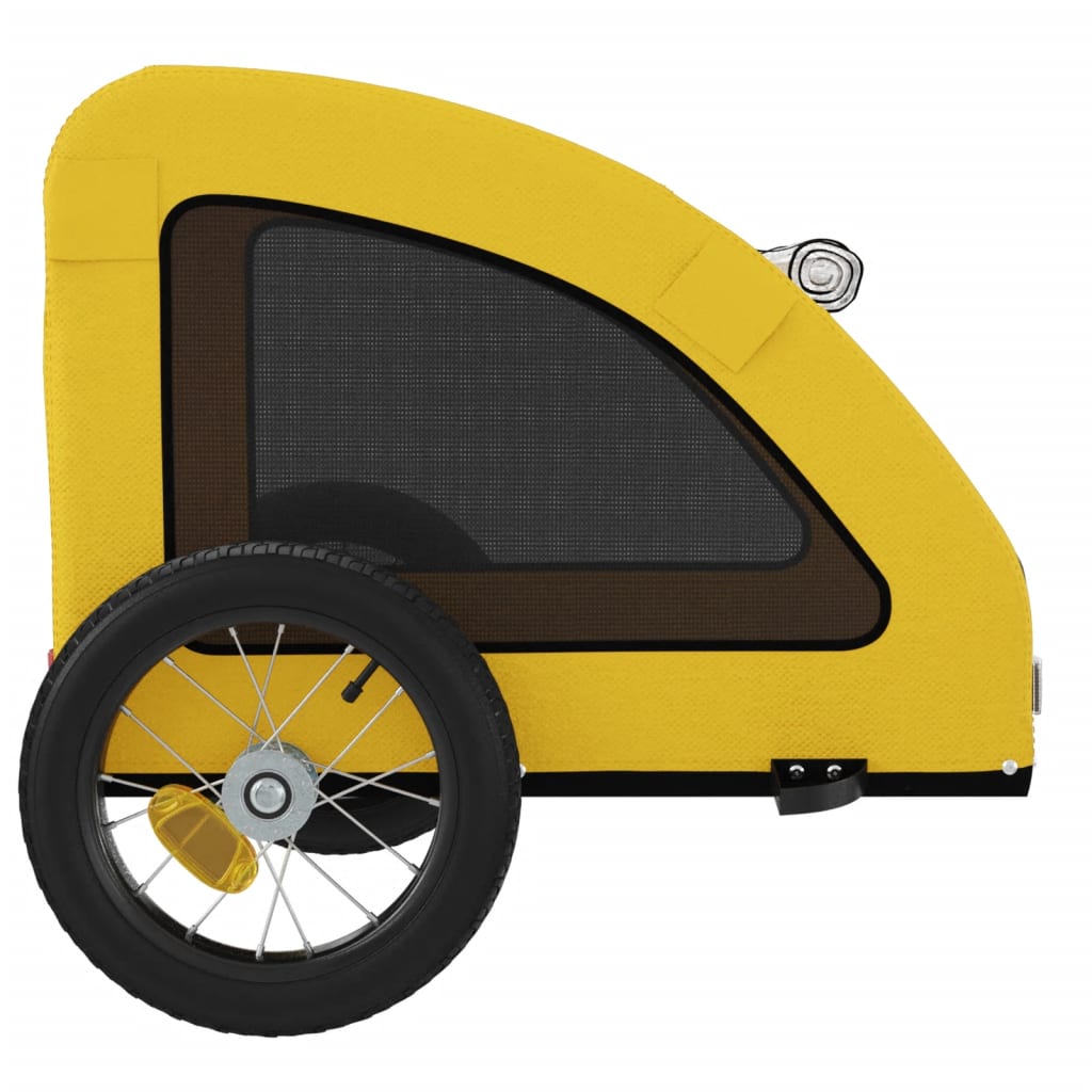 vidaXL Τρέιλερ Ποδηλάτου Κατοικίδιων Κίτρινο Ύφασμα Oxford/Σίδηρο