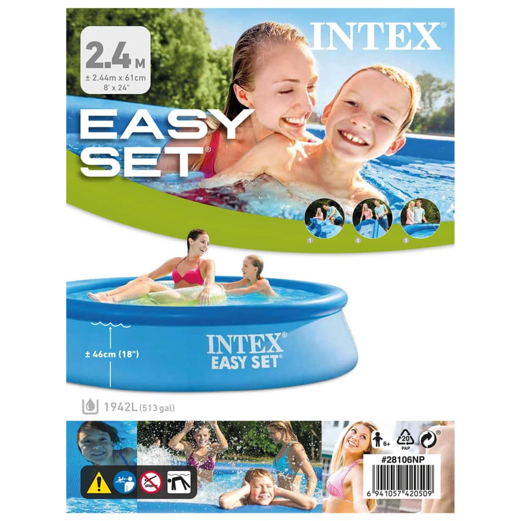 Intex Πισίνα Easy Set 244 x 61 εκ. από PVC
