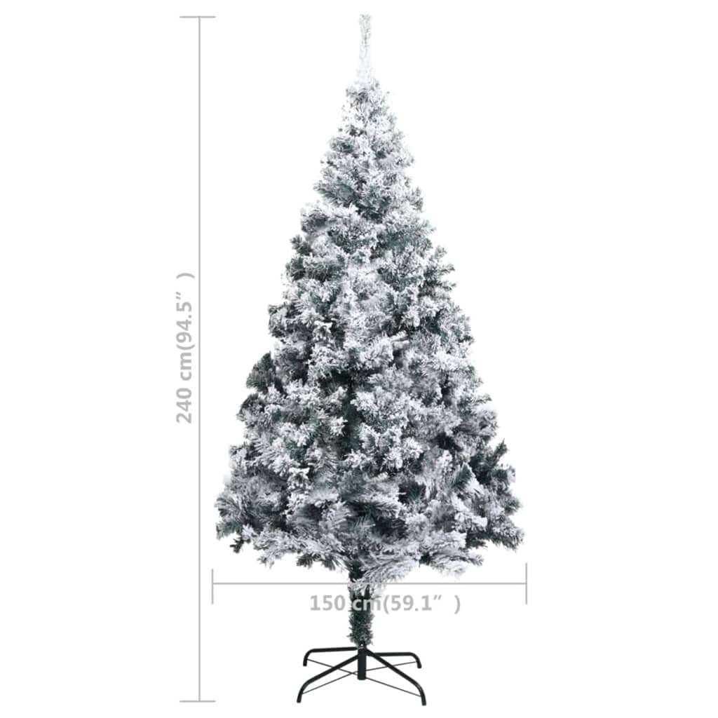 vidaXL Χριστουγεννιάτικο Δέντρο Τεχνητό με Χιόνι Πράσινο 240 εκ.