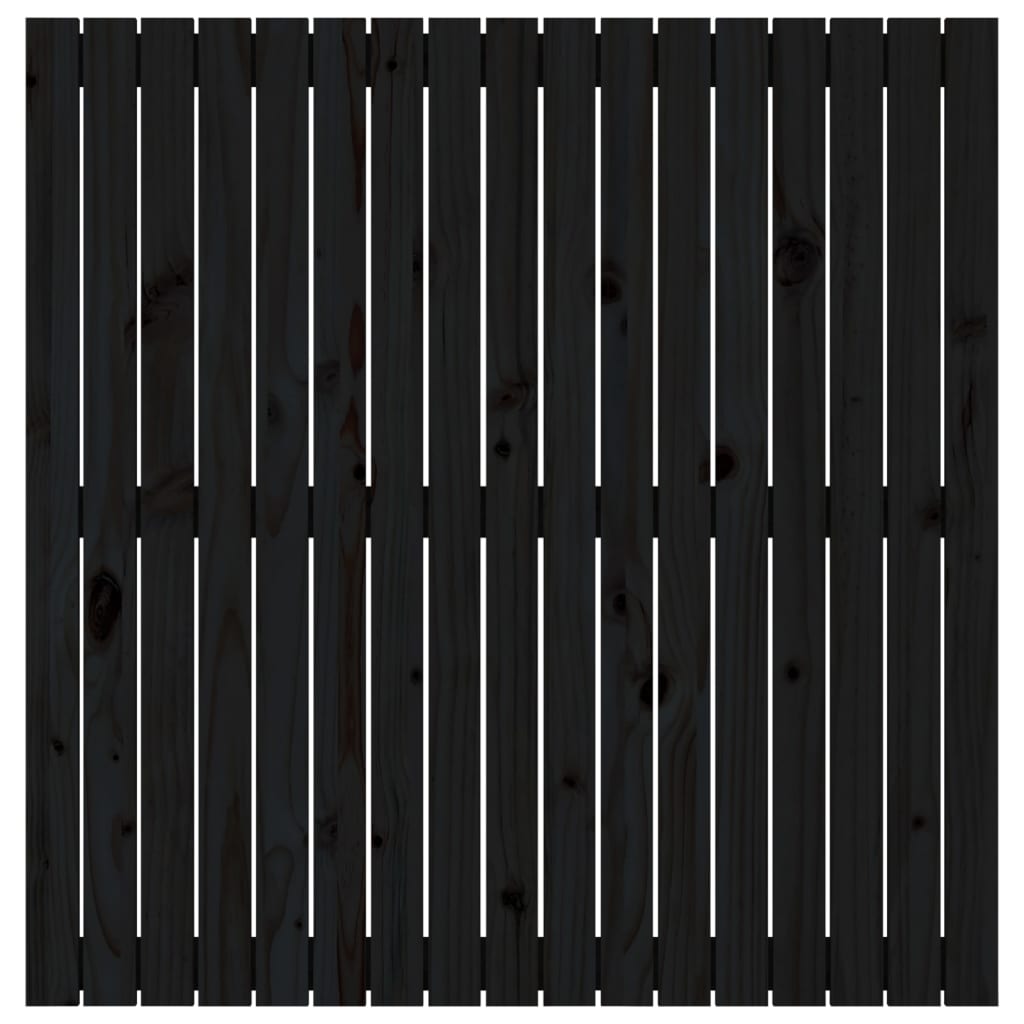 vidaXL Κεφαλάρι Τοίχου Μαύρο 108x3x110 εκ. από Μασίφ Ξύλο Πεύκου