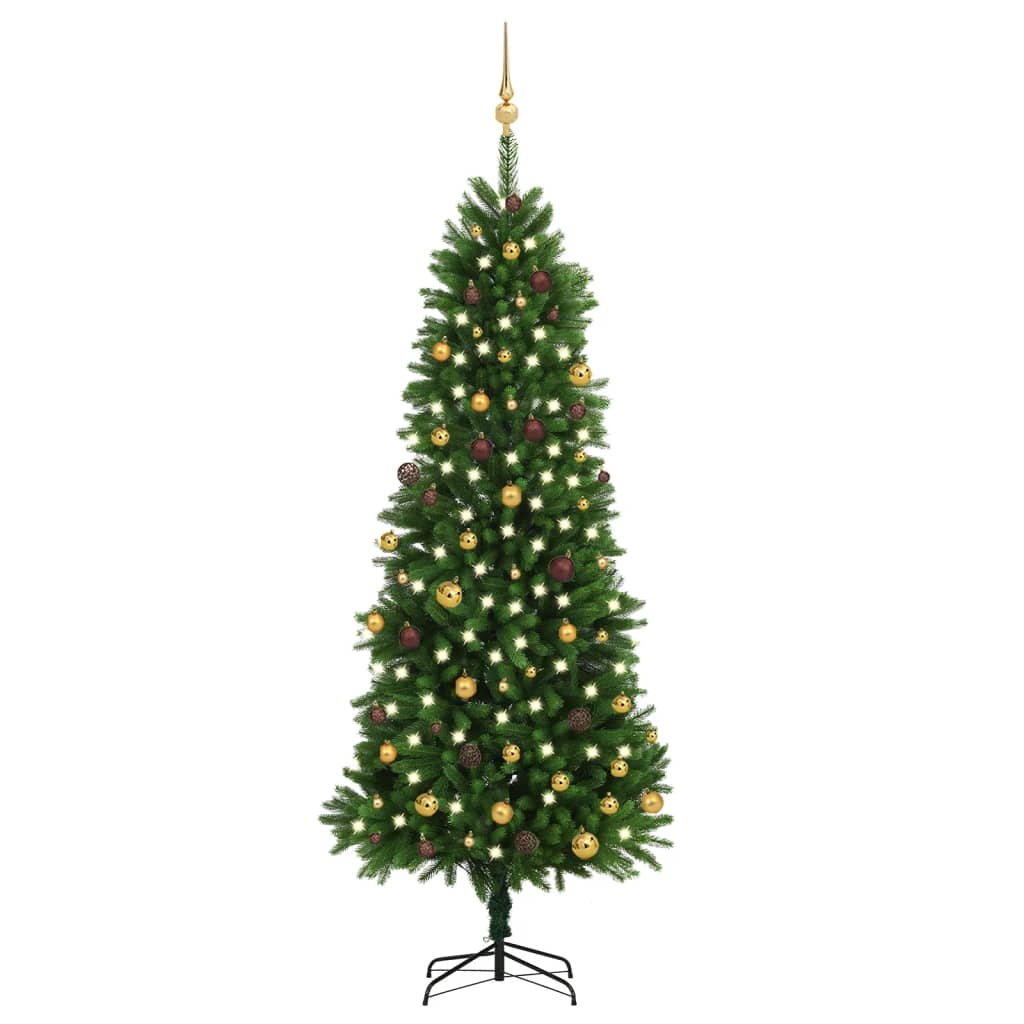 vidaXL Χριστουγεν Δέντρο Τεχνητό Προφωτισμένο Μπάλες Πράσινο 240 εκ.