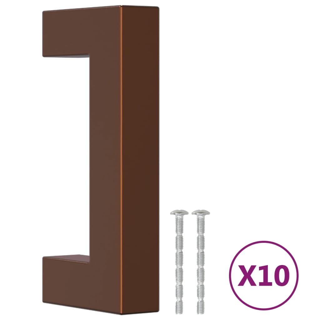 vidaXL Λαβές Ντουλαπιών 10 τεμ. Μπρονζέ 64 χιλ. από Ανοξείδωτο Ατσάλι