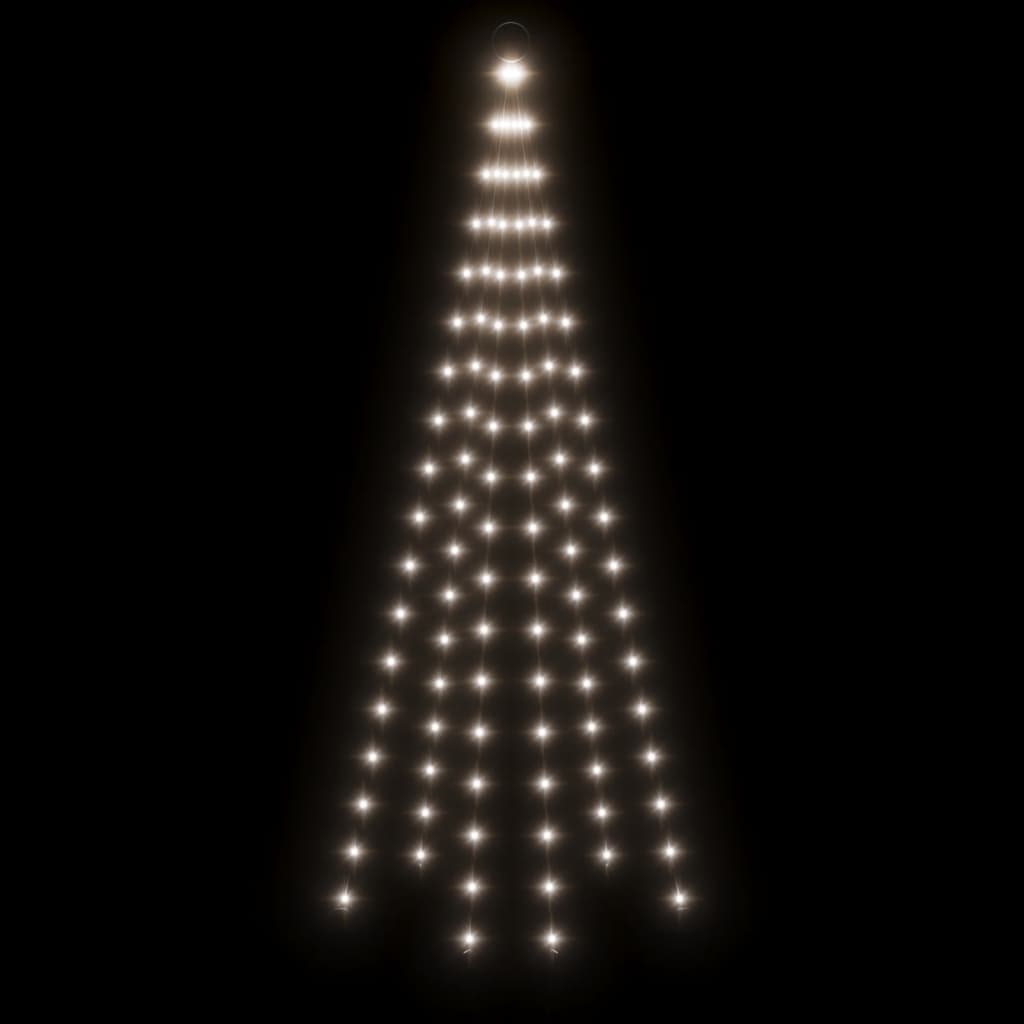 vidaXL Χριστουγεν. Δέντρο για Ιστό Σημαίας 108 LED Ψυχρό Λευκό 180 εκ.