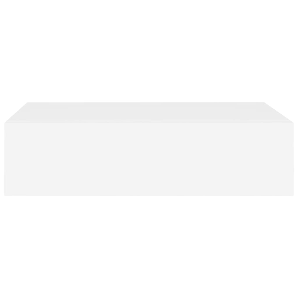 vidaXL Ράφι Επιτοίχιο με Συρτάρι Λευκό 40 x 23,5 x 10 εκ. από MDF