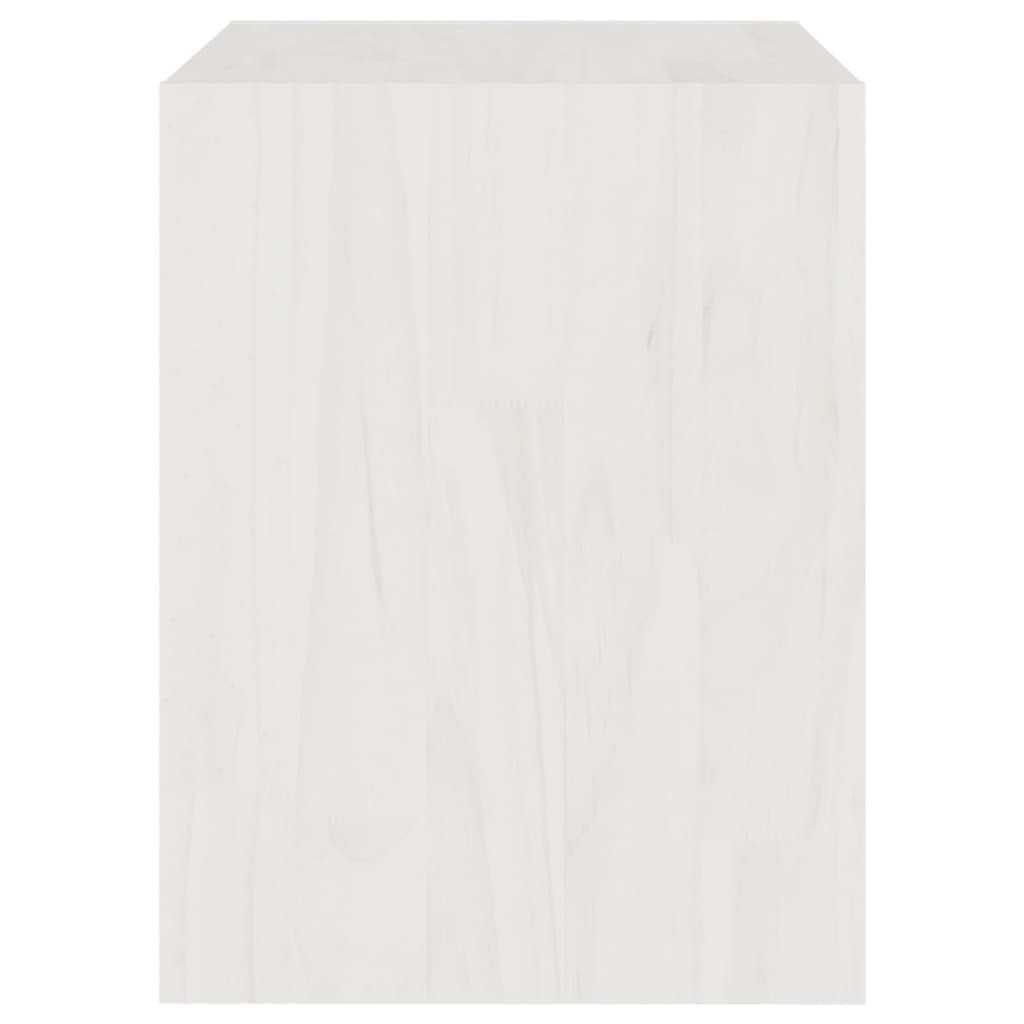 vidaXL Κομοδίνο Λευκό 40 x 30,5 x 40 εκ. από Μασίφ Ξύλο Πεύκου