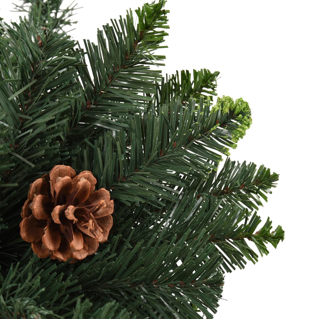 vidaXL Χριστουγεννιάτικο Δέντρο Τεχνητό Πράσινο 210 εκ. με Κουκουνάρια