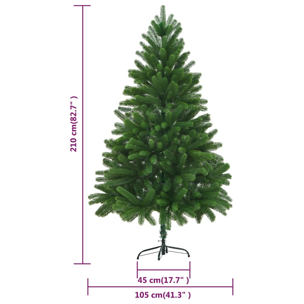 vidaXL Χριστουγεν Δέντρο Προφωτισμένο Τεχνητό Μπάλες Πράσινο 210 εκ.