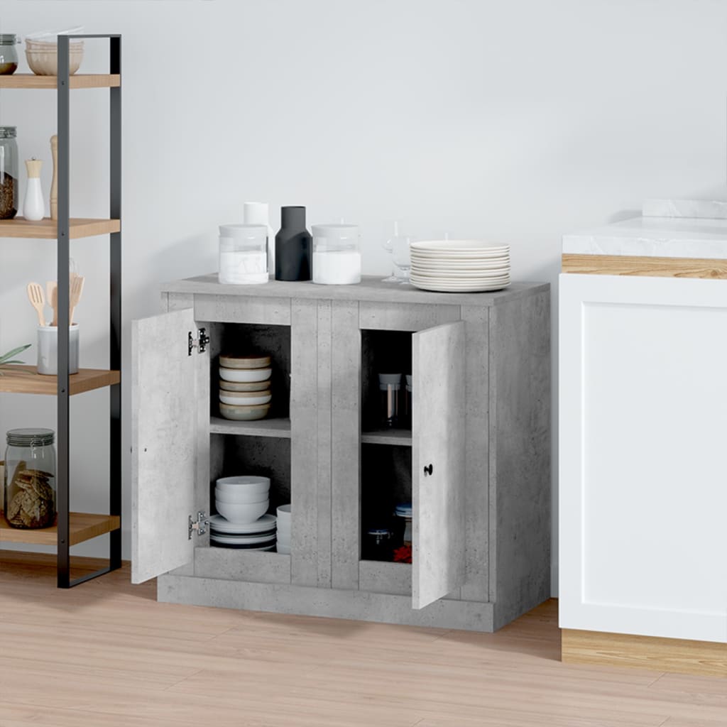 vidaXL Ντουλάπια 2 τεμ. Γκρι Σκυροδέματος 37,5x35,5x67,5 εκ. Επ. Ξύλο