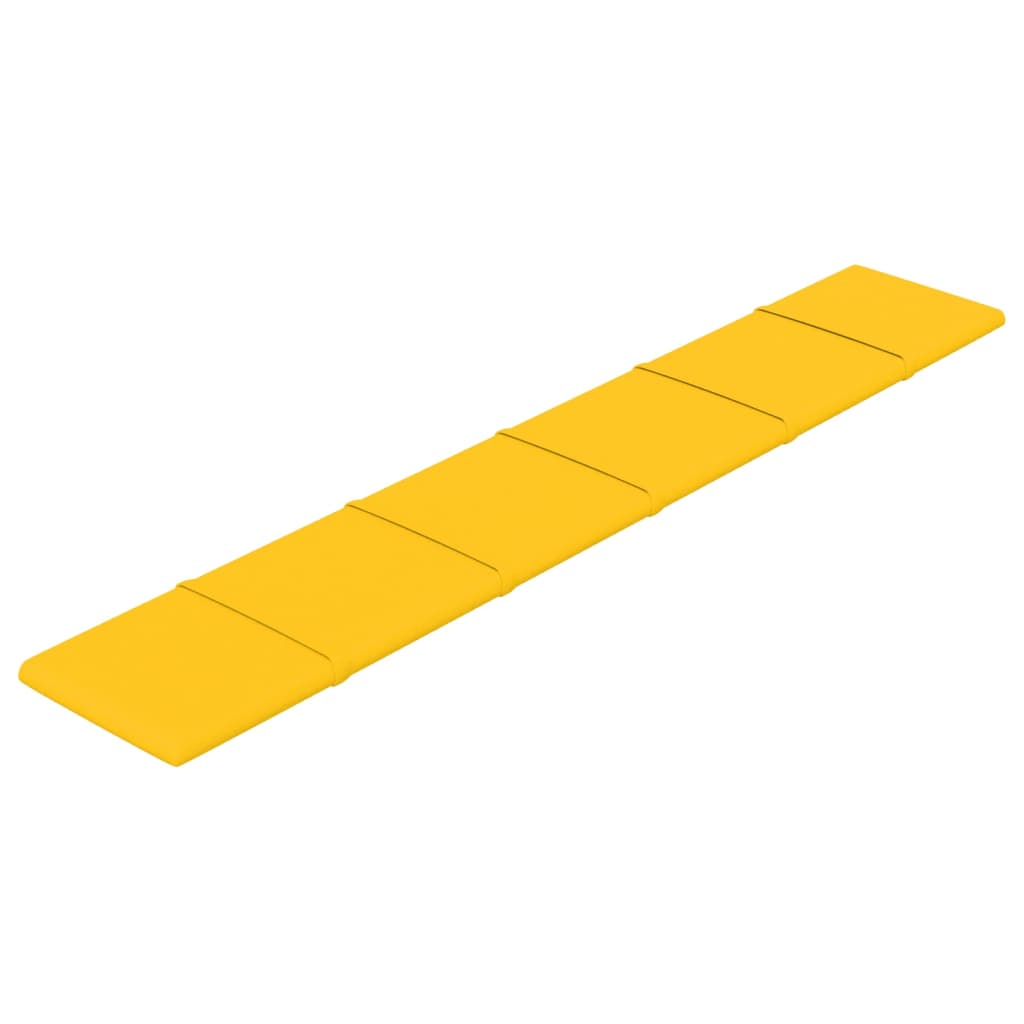 vidaXL Πάνελ Τοίχου 12 τεμ. Κίτρινο 90x15 εκ. 1,62 μ² Βελούδινα