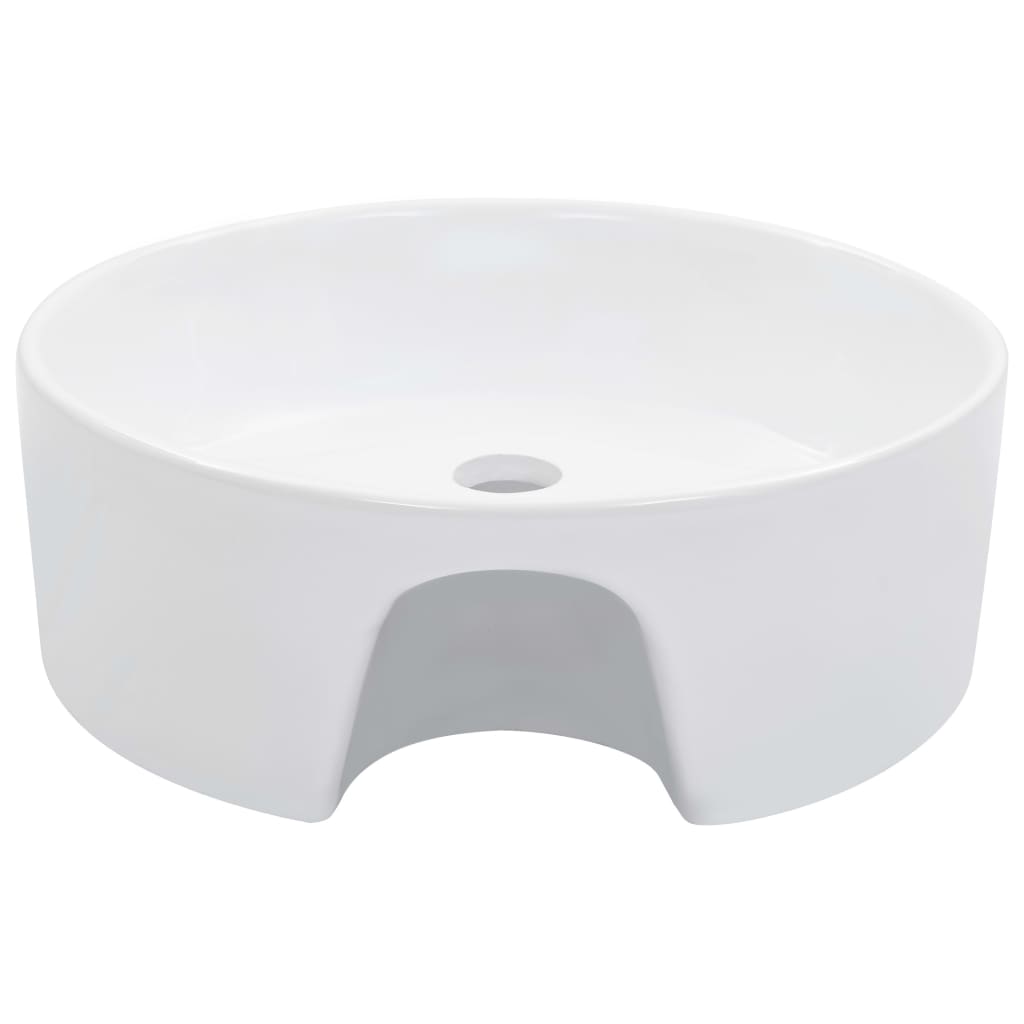 vidaXL Νιπτήρας με Οπή Υπερχείλισης Λευκός 36 x 13 εκ. Κεραμικός