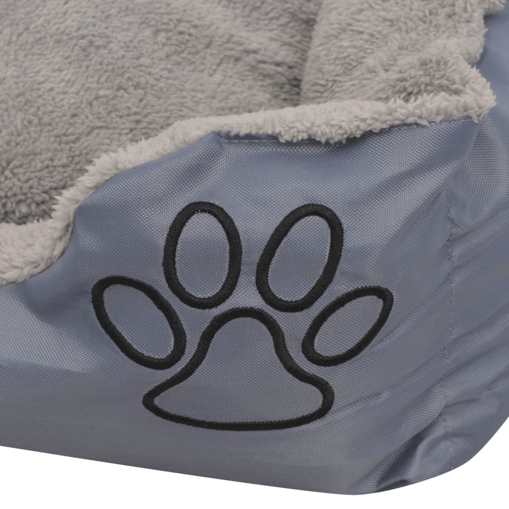 vidaXL Κρεβάτι Σκύλου με Επενδυμένο Μαξιλάρι Γκρι S