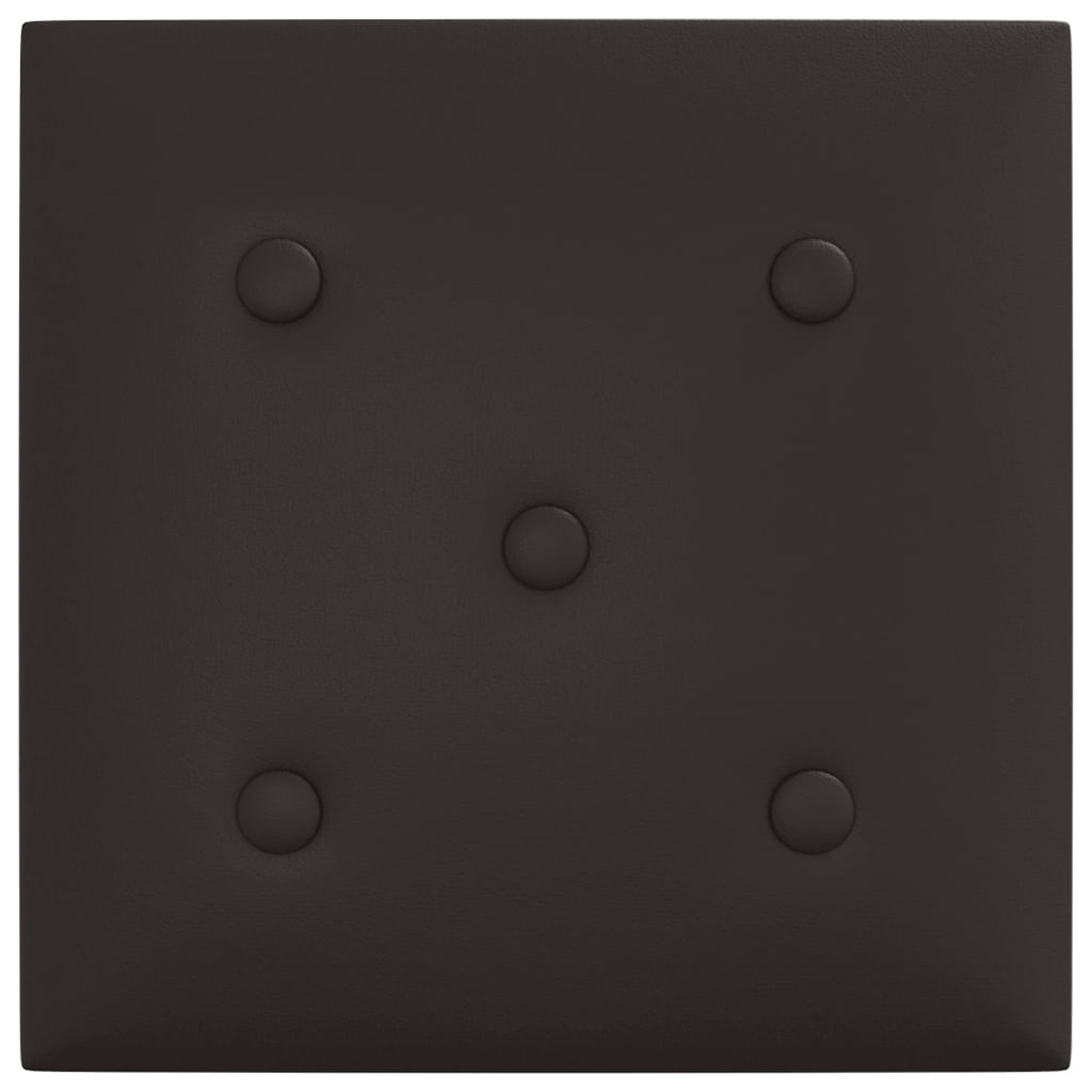 vidaXL Πάνελ Τοίχου 12 τεμ. Μαύρα 30 x 30 εκ. 1,08 μ² Συνθετικό Δέρμα