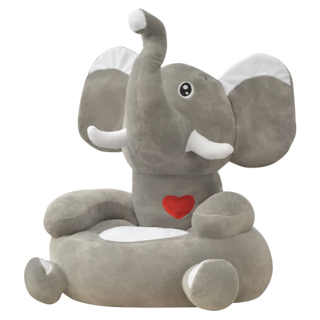 vidaXL Πολυθρόνα Παιδική Ελέφαντας Γκρι Λούτρινη