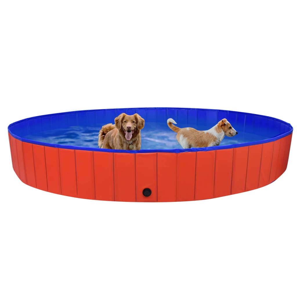 vidaXL Πισίνα για Σκύλους Πτυσσόμενη Κόκκινη 300 x 40 εκ. από PVC