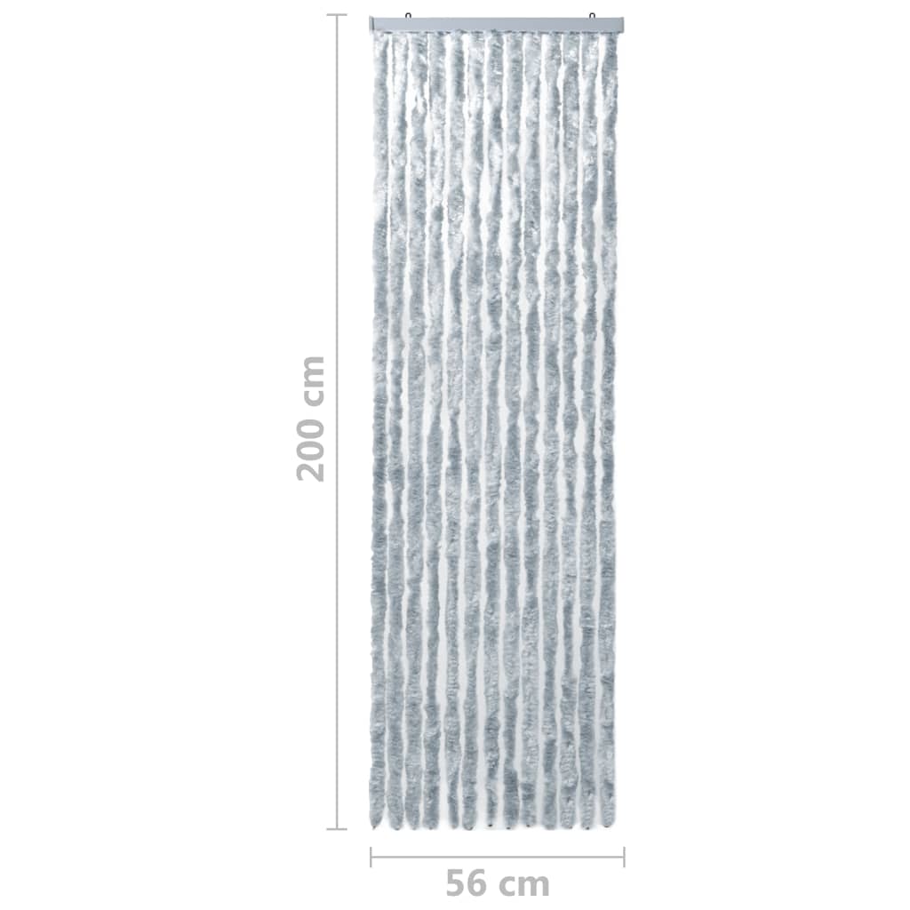 vidaXL Σήτα - Κουρτίνα Πόρτας Λευκό / Γκρι 56 x 200 εκ. από Σενίλ