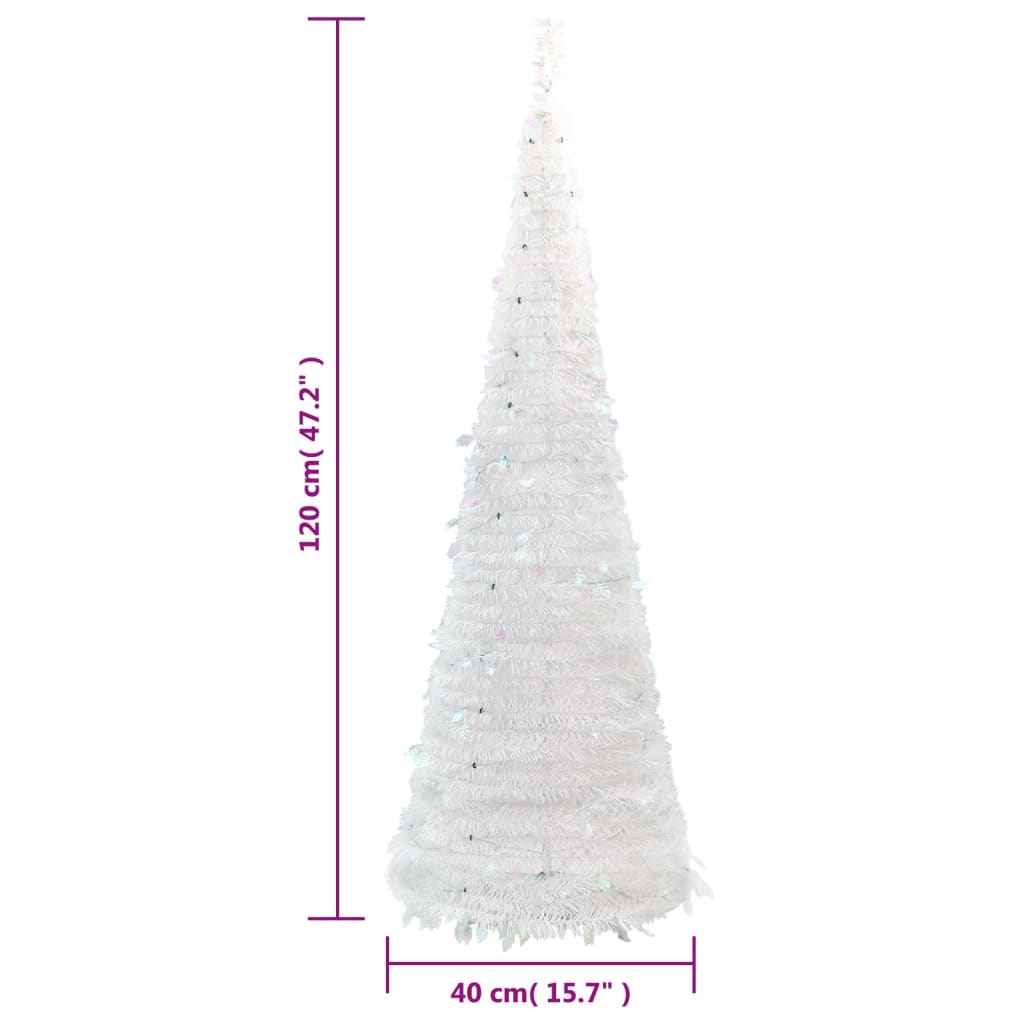 vidaXL Χριστουγεννιάτικο Δέντρο Τεχνητό Pop-up Λευκό 50 LED 120 εκ.