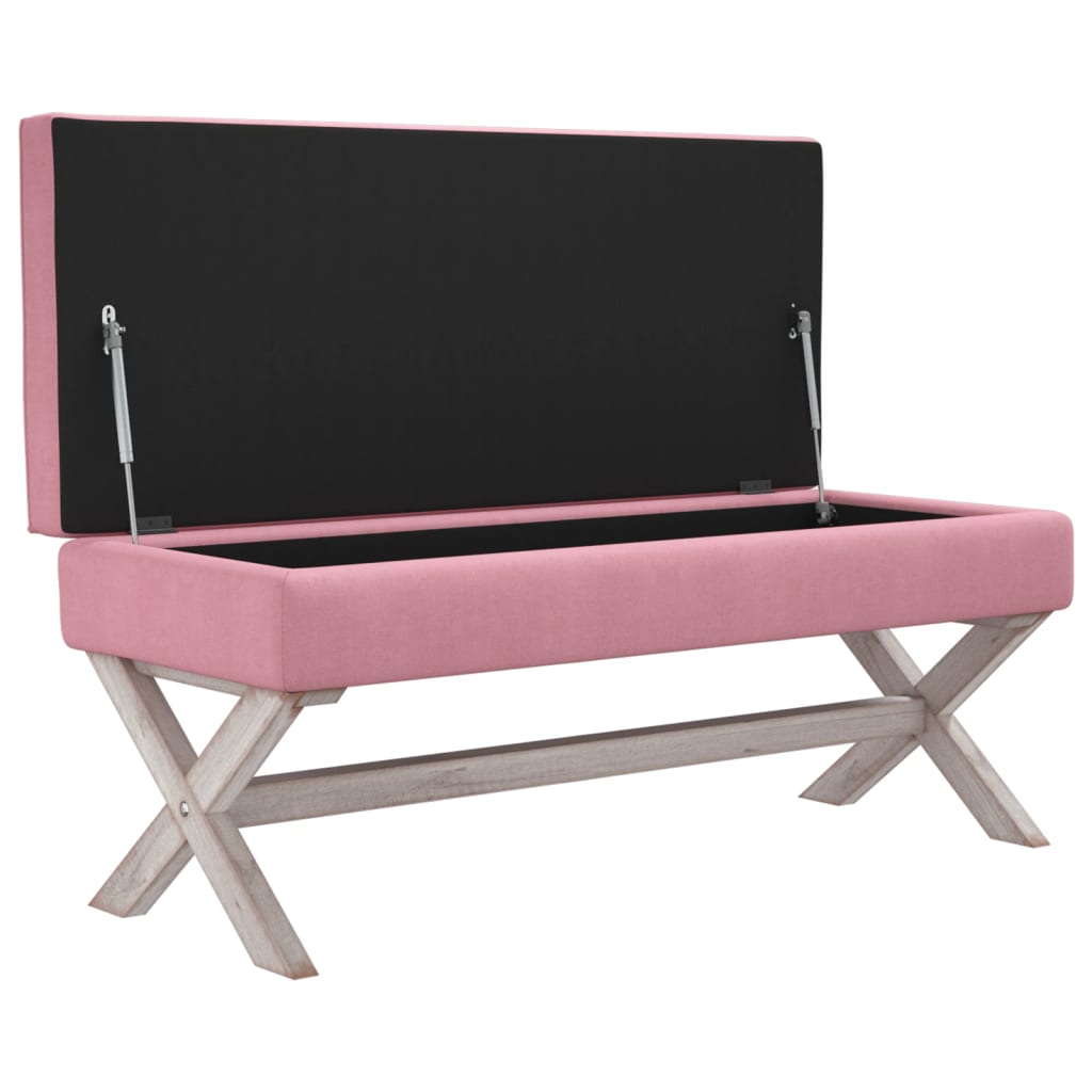 vidaXL Σκαμπό Αποθήκευσης Ροζ 110 x 45 x 49 εκ. Βελούδινο
