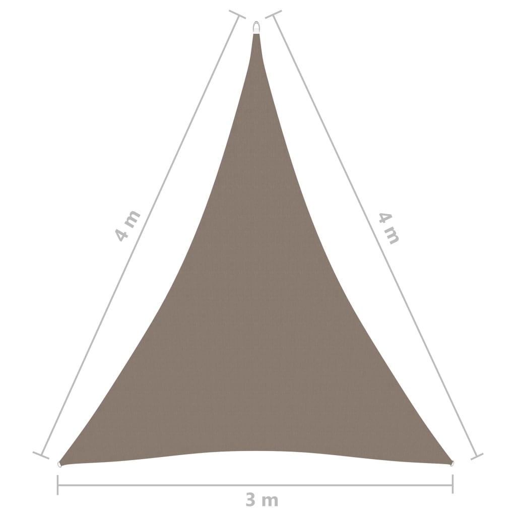 vidaXL Πανί Σκίασης Τρίγωνο Taupe 3 x 4 x 4 μ. από Ύφασμα Oxford