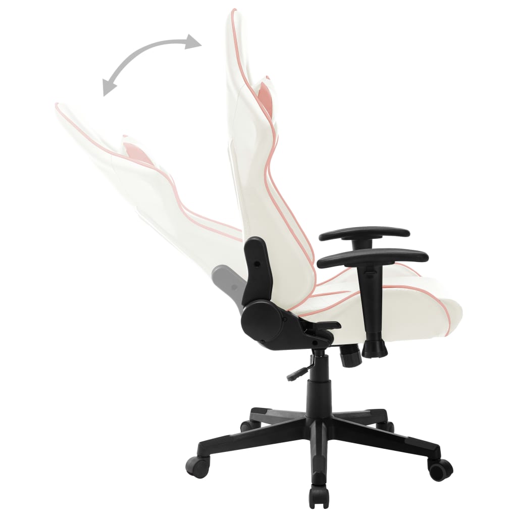 vidaXL Καρέκλα Gaming Λευκό/Ροζ από Συνθετικό Δέρμα