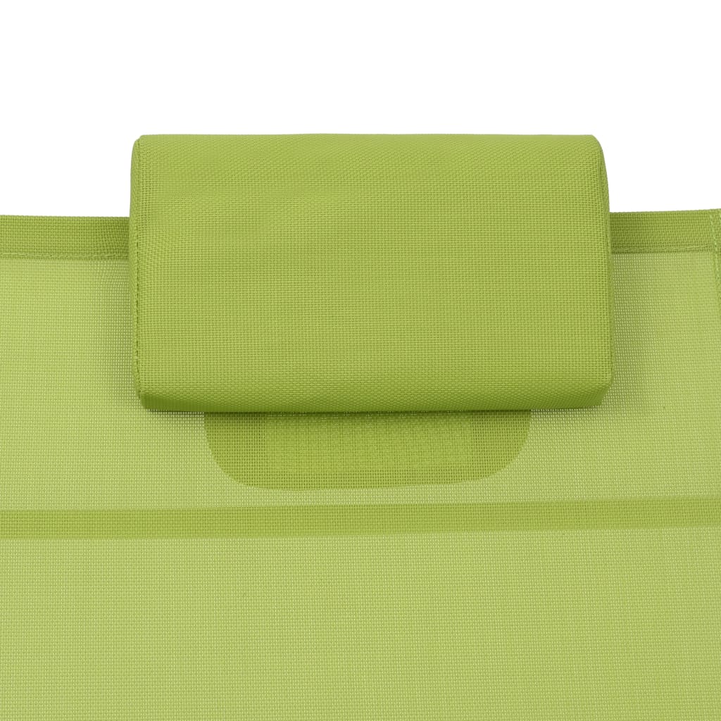 vidaXL Ξαπλώστρα Πράσινη από Αλουμίνιο / Textilene