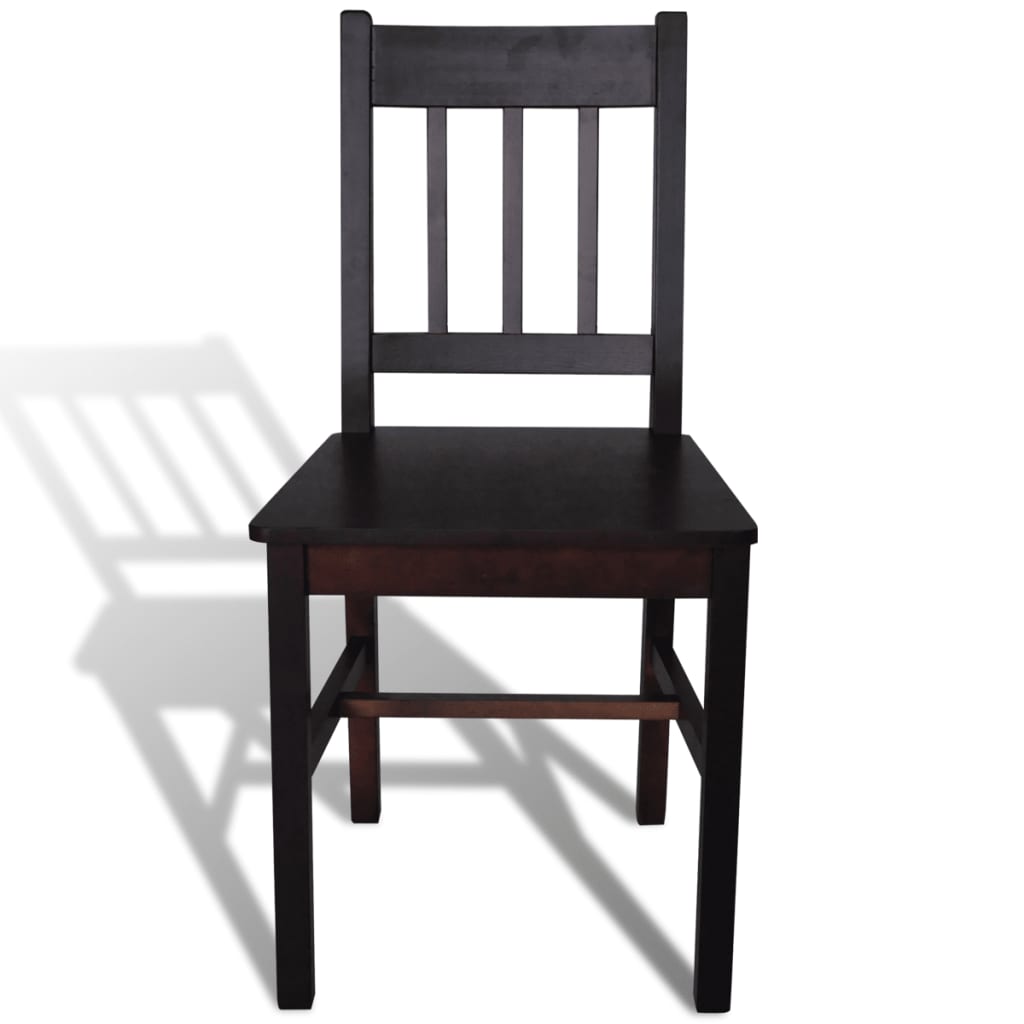 vidaXL Καρέκλες Τραπεζαρίας 4 τεμ. Σκούρο Καφέ από Ξύλο Πεύκου
