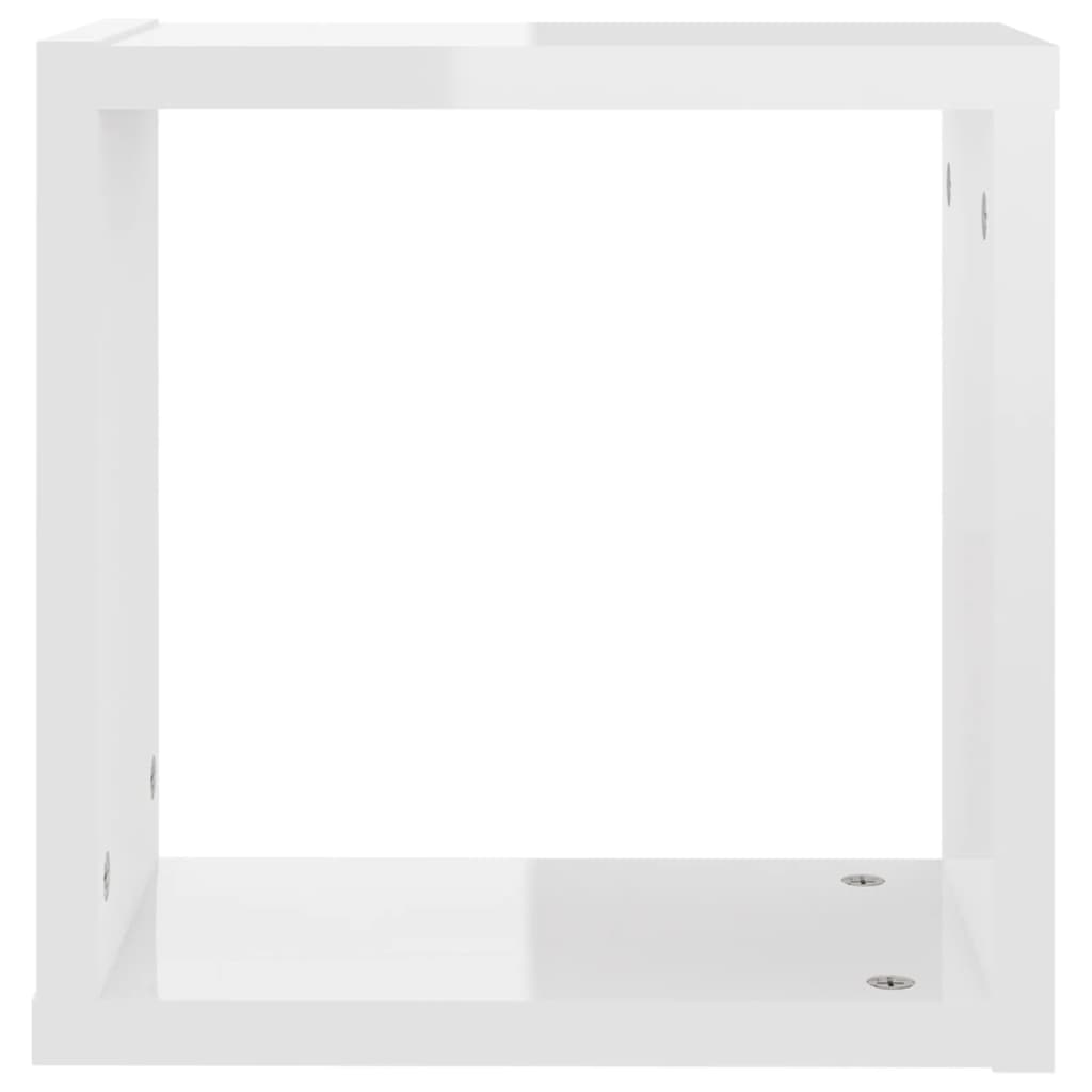 vidaXL Ράφια Κύβοι Τοίχου 4 τεμ. Γυαλιστερό Λευκό 30 x 15 x 30 εκ.