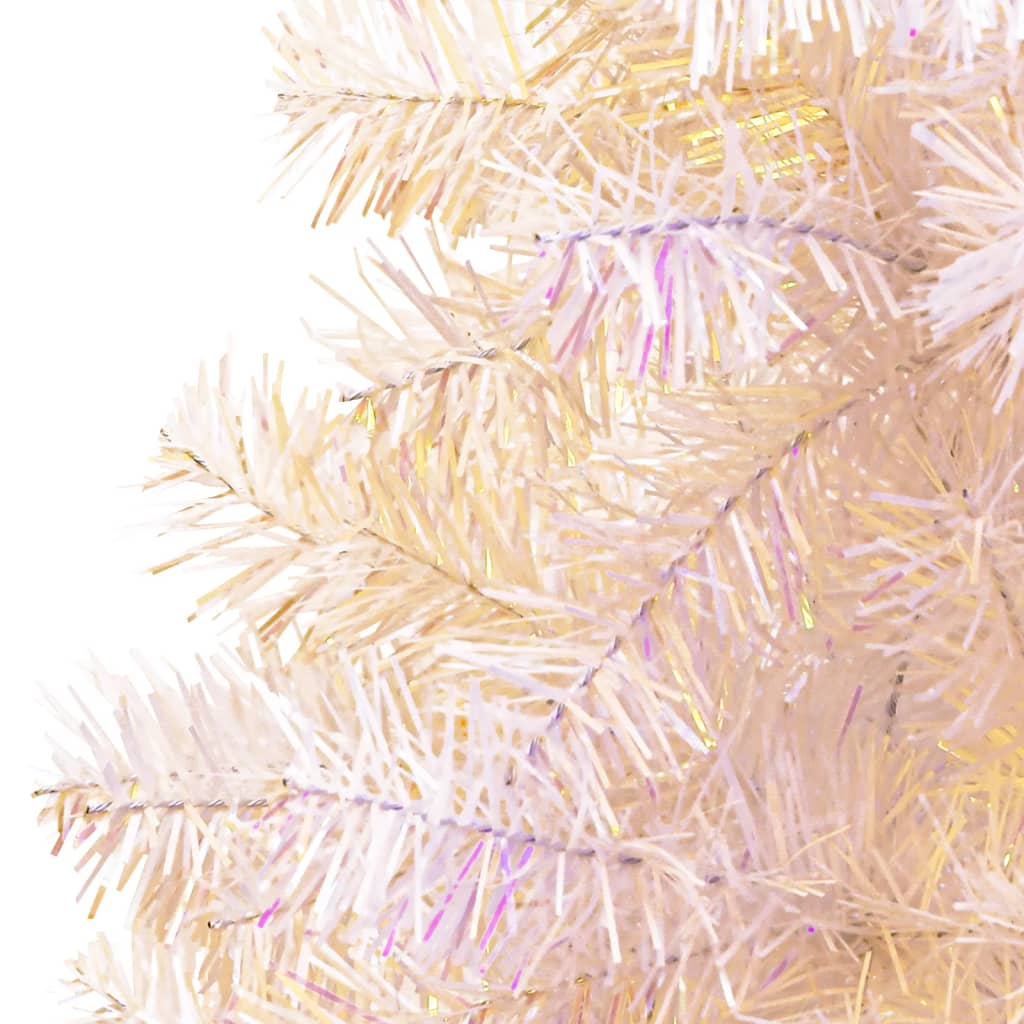 vidaXL Χριστουγεννιάτικο Δέντρο Τεχνητό Ιριδ. Άκρες Λευκό 240 εκ. PVC