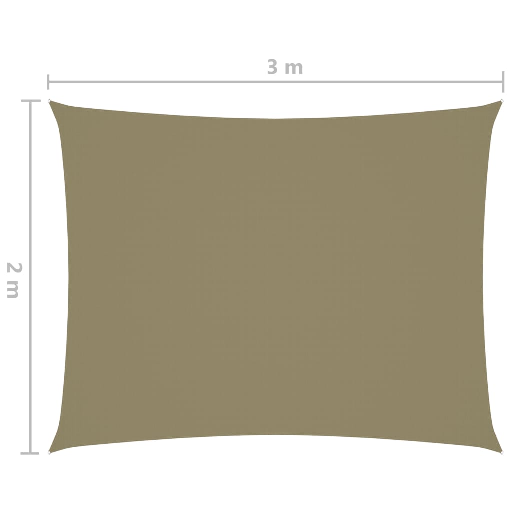 vidaXL Πανί Σκίασης Ορθογώνιο Μπεζ 2 x 3 μ. από Ύφασμα Oxford