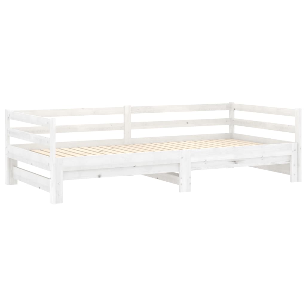 vidaXL Καναπές Κρεβάτι Συρόμενος Λευκός 2x(90x200) εκ. Ξύλο Πεύκου