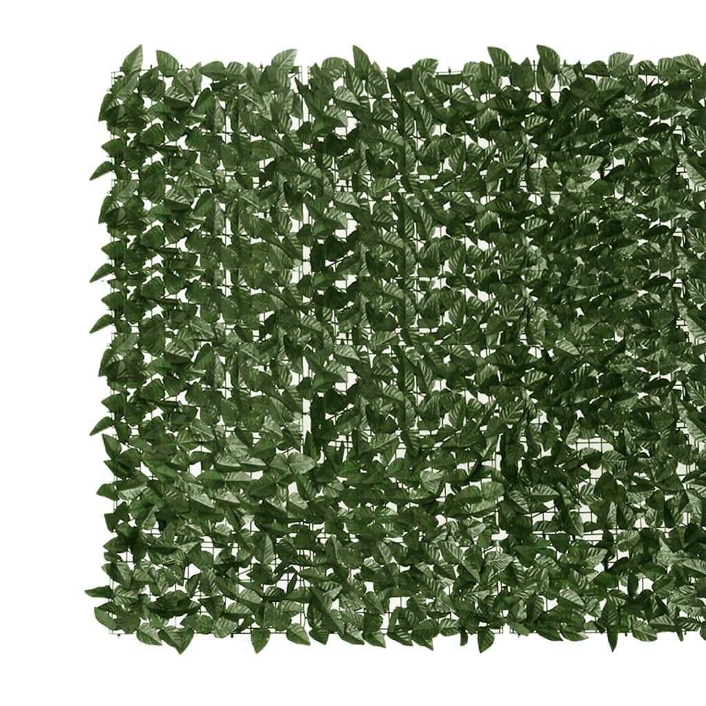 vidaXL Διαχωριστικό Βεράντας με Φύλλα Σκούρο Πράσινο 400 x 150 εκ.