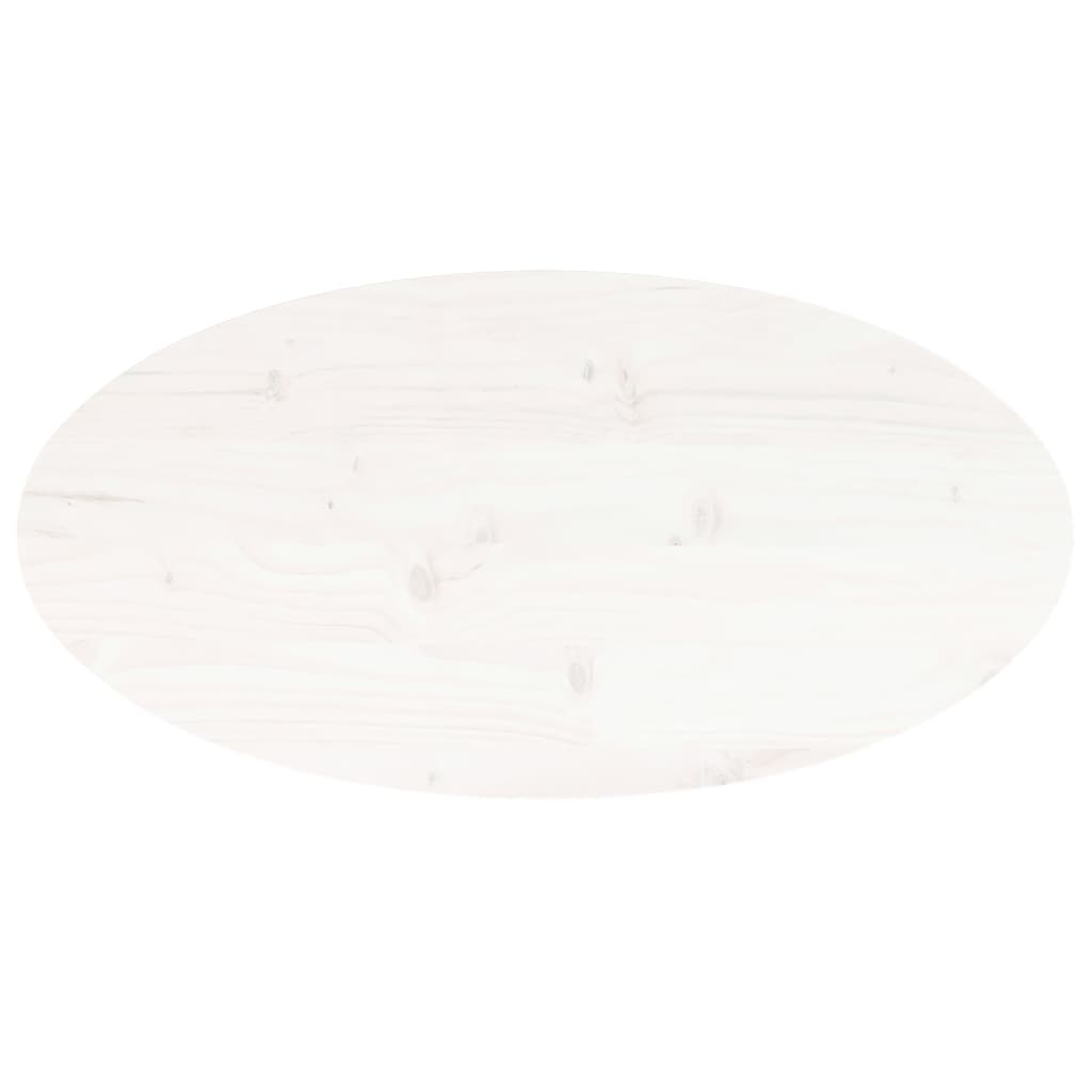 vidaXL Επιφάνεια Τραπεζιού Οβάλ Λευκή 60x30x2,5 εκ. Μασίφ Ξύλο Πεύκου