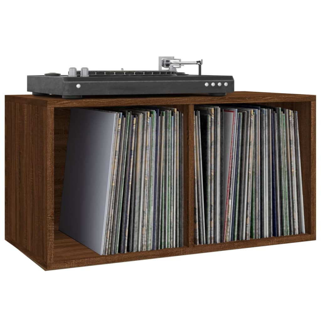 vidaXL Έπιπλο Δίσκων Βινυλίου Καφέ Δρυς 71 x 34 x 36 εκ. Επεξεργ. Ξύλο
