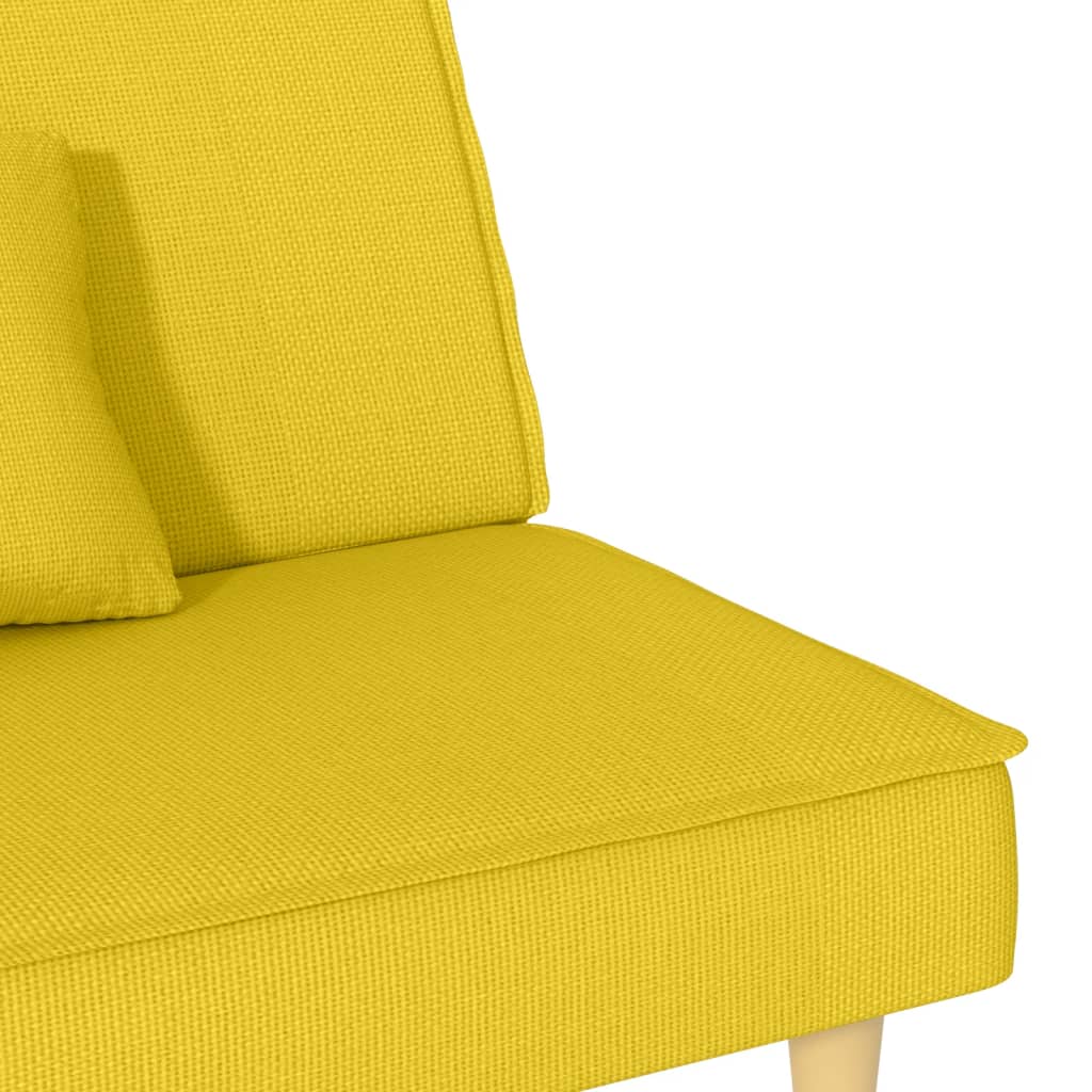 vidaXL Καναπές Κρεβάτι Ανοιχτό Κίτρινο Υφασμάτινος